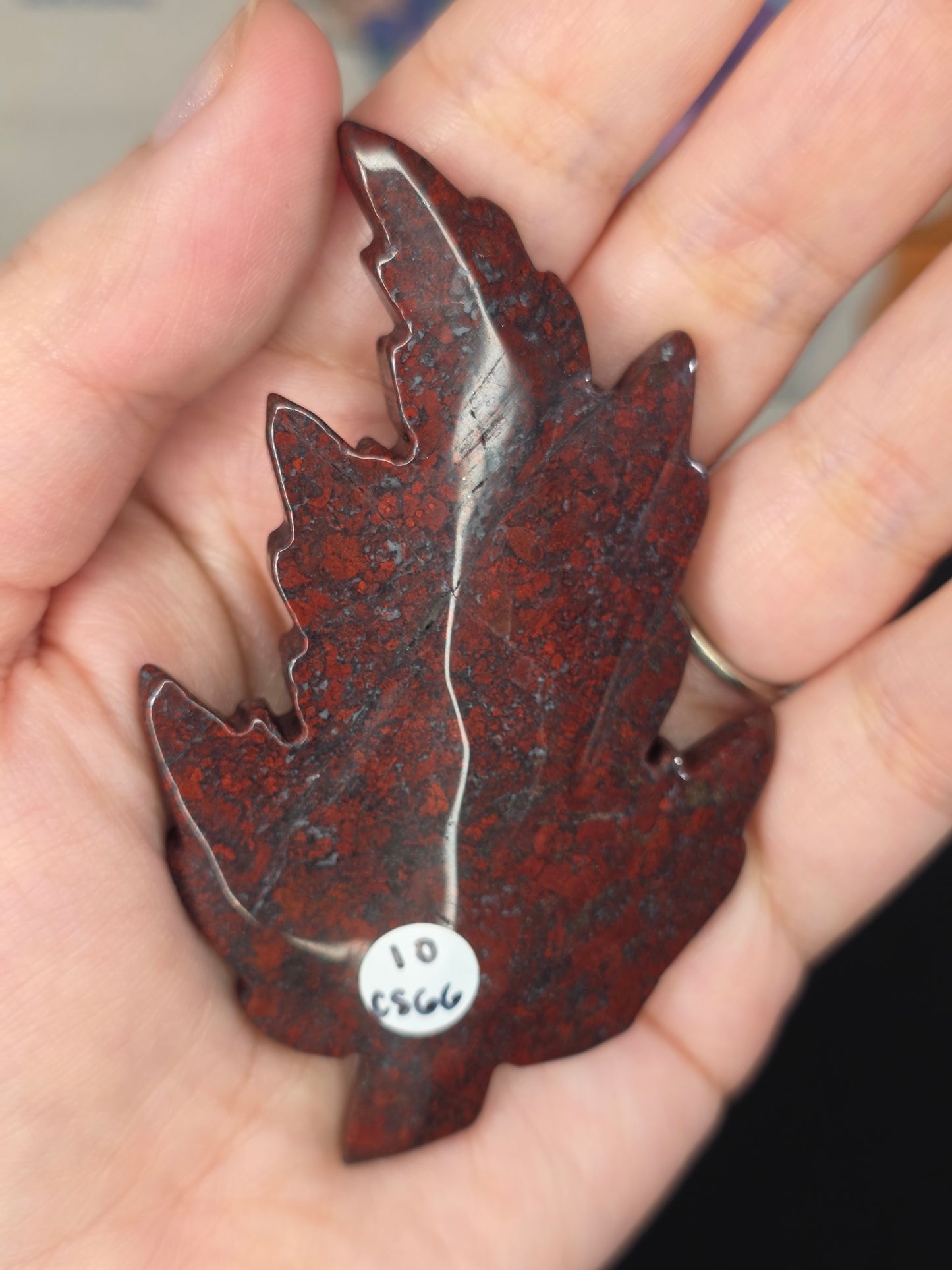 Brecciated Jasper Leaf Carving