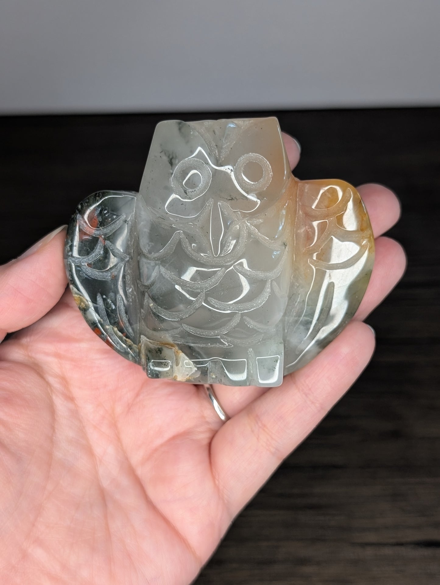 *Slight wobble* African Bloodstone Owl Carving