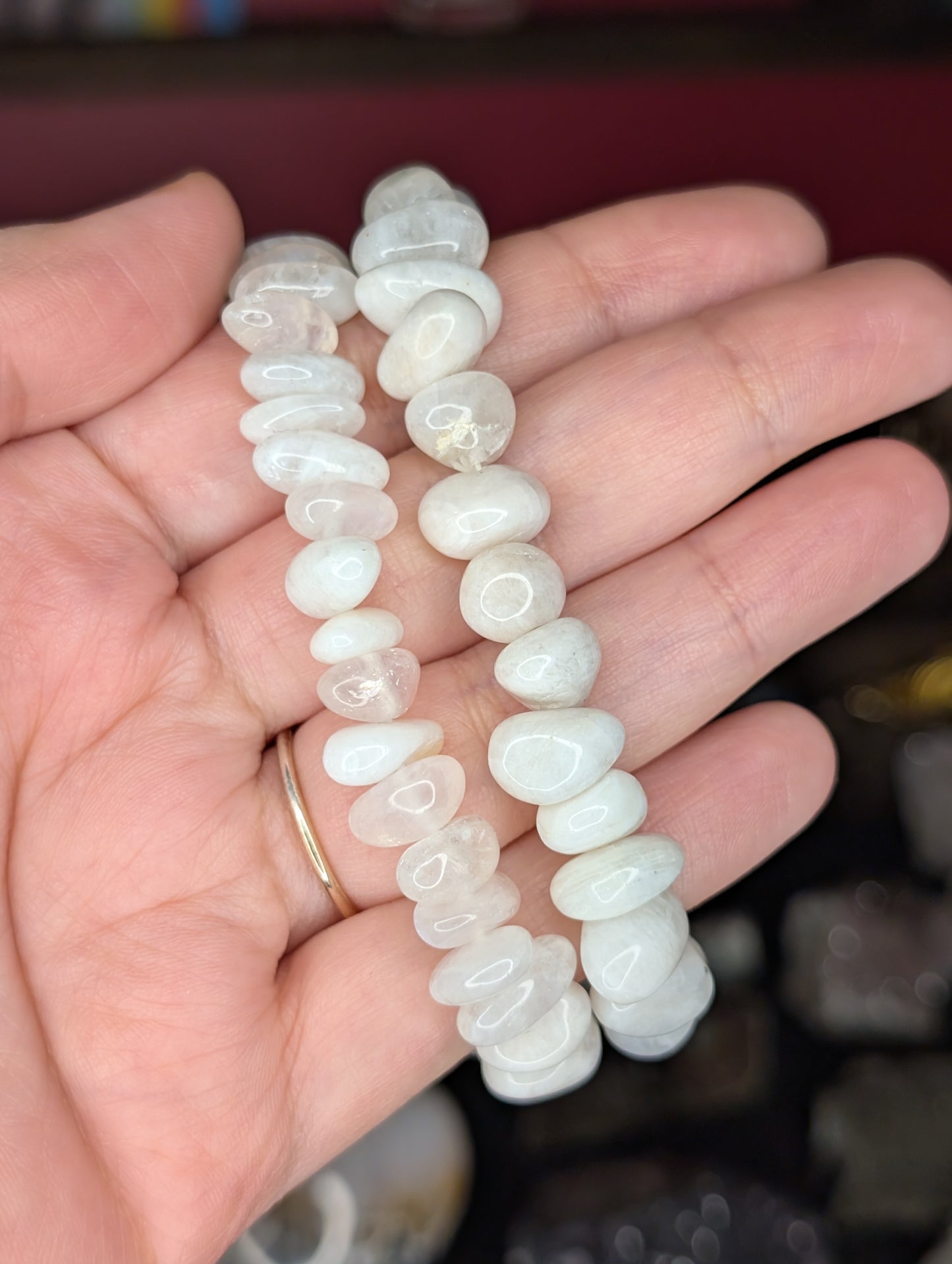 Blue Moonstone Pebble Bead Bracelet