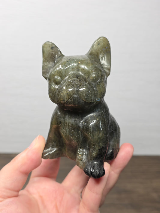 Labradorite Frenchie Carving