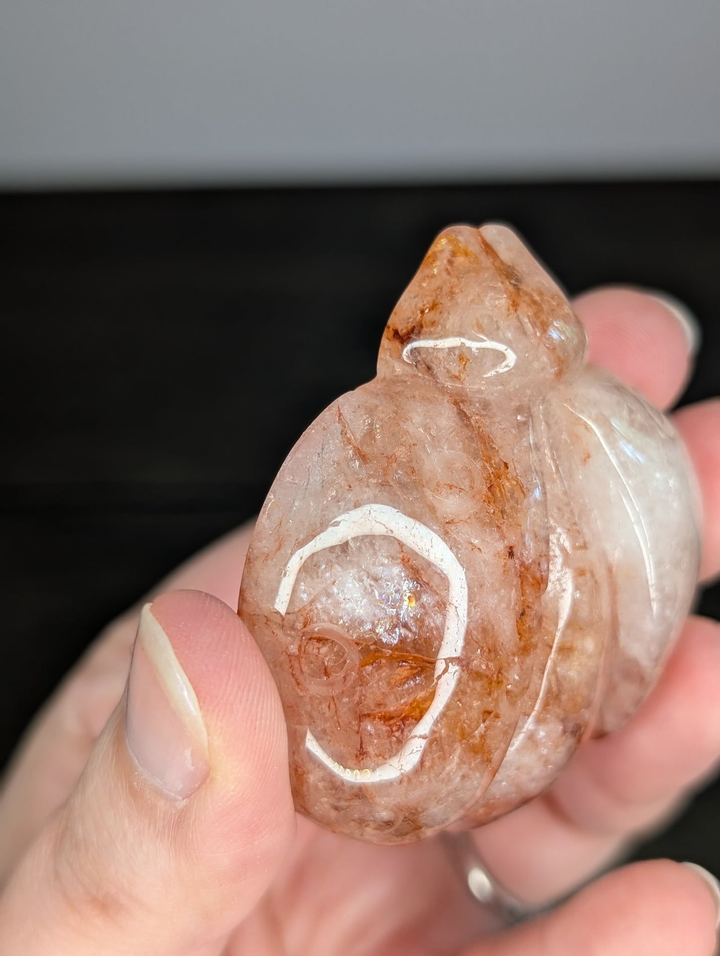 Fire Quartz Ladybug Carving