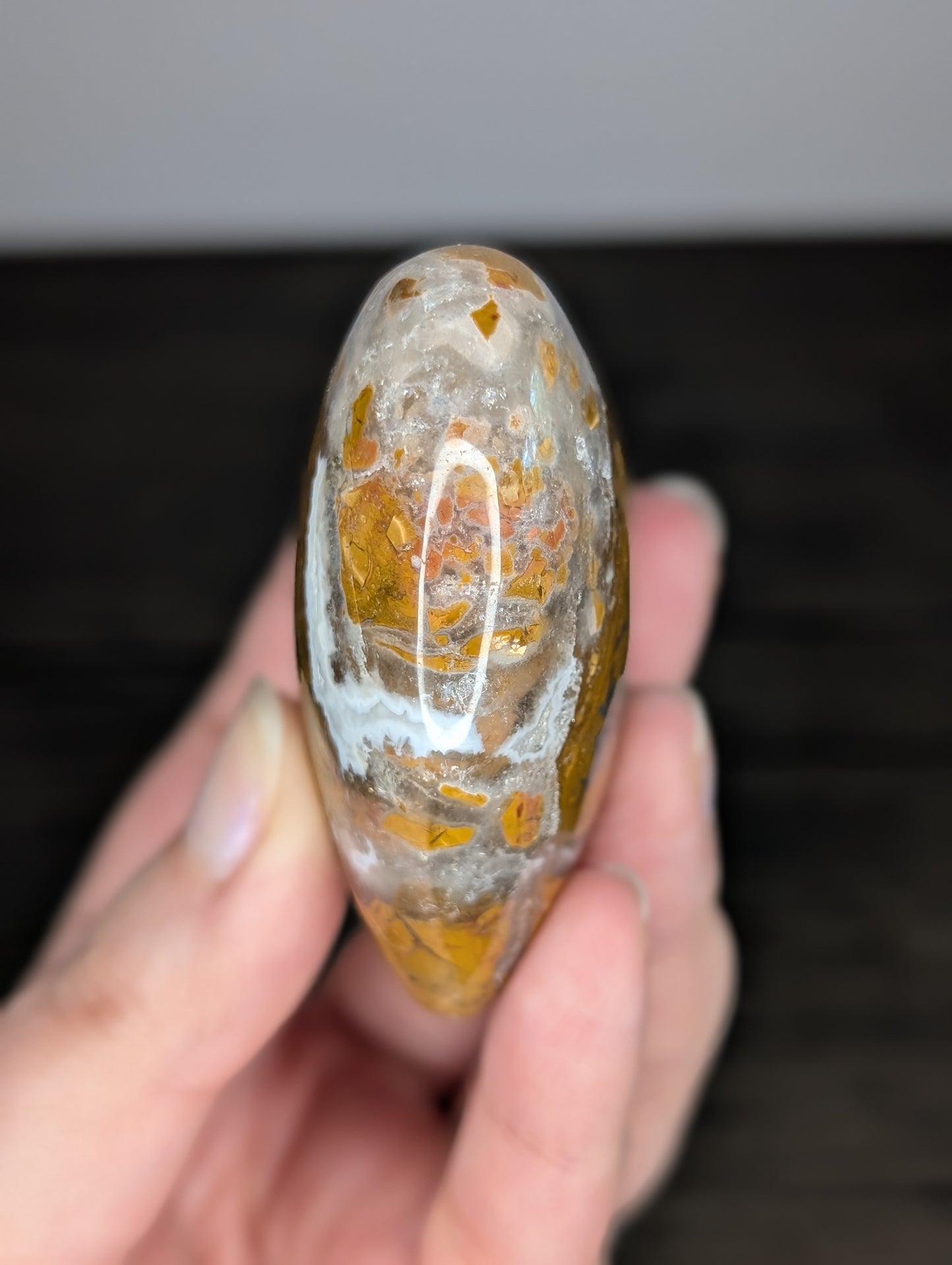 Brecciated Jasper Heart Carving