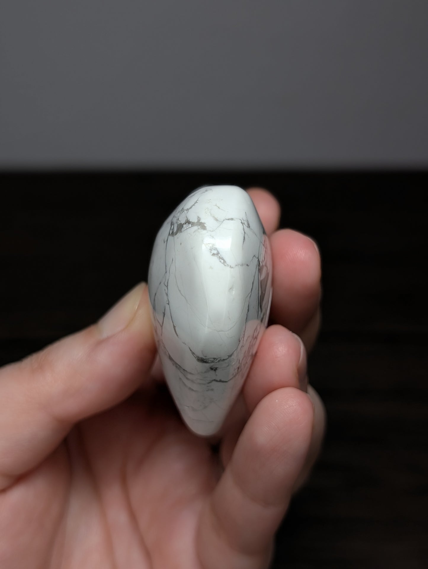 White Howlite Heart Carving