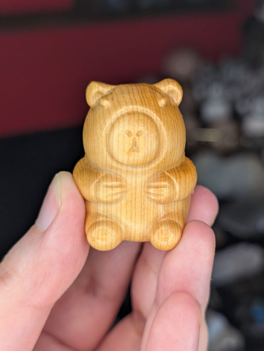 Wooden Capybara w/ Turtle Backpack Carving