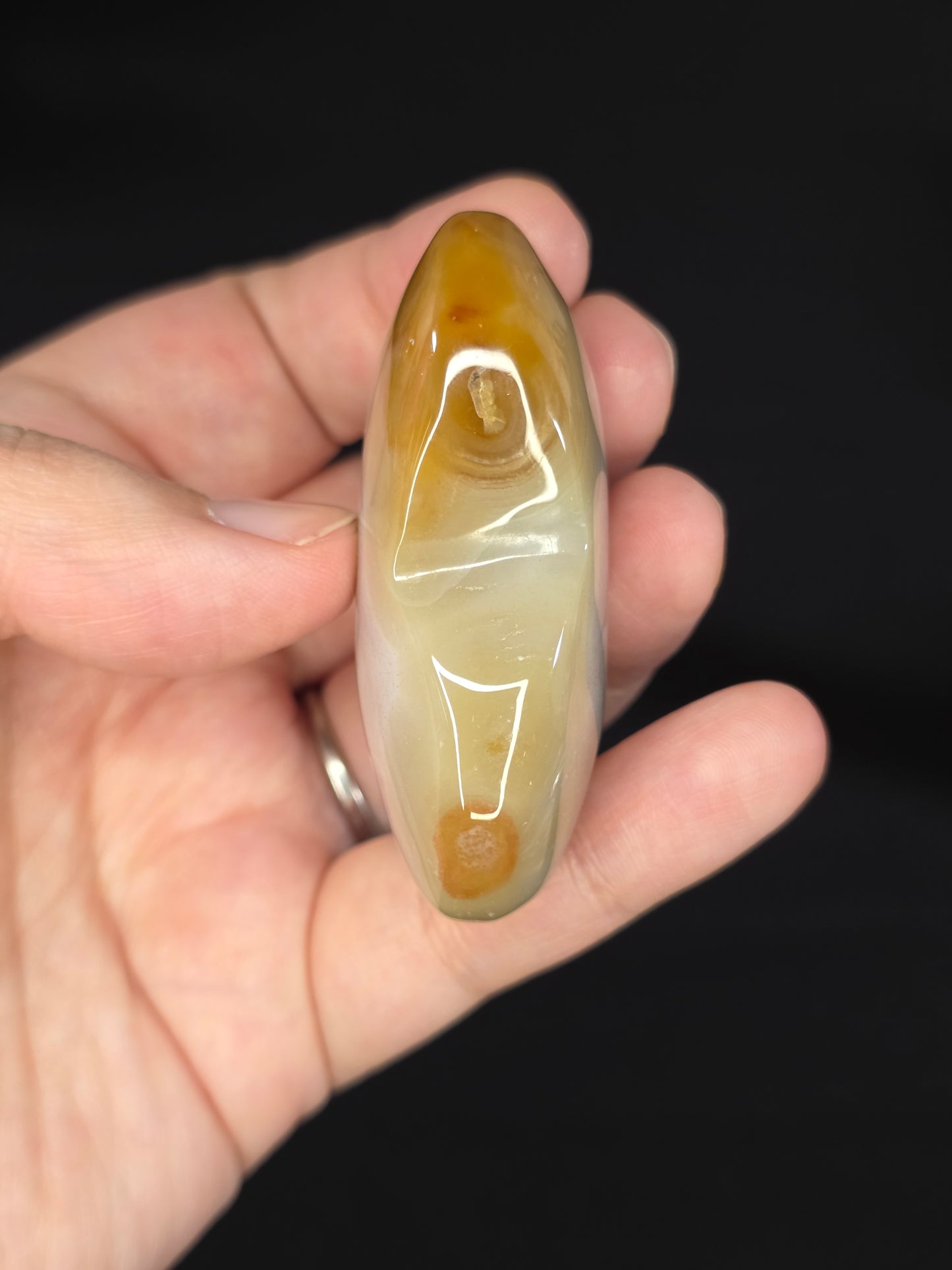 Banded Agate Heart Carving
