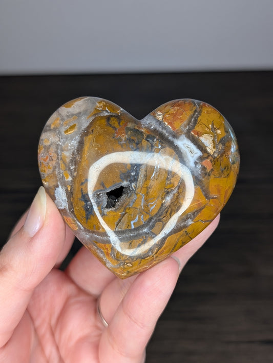 Brecciated Jasper Heart Carving