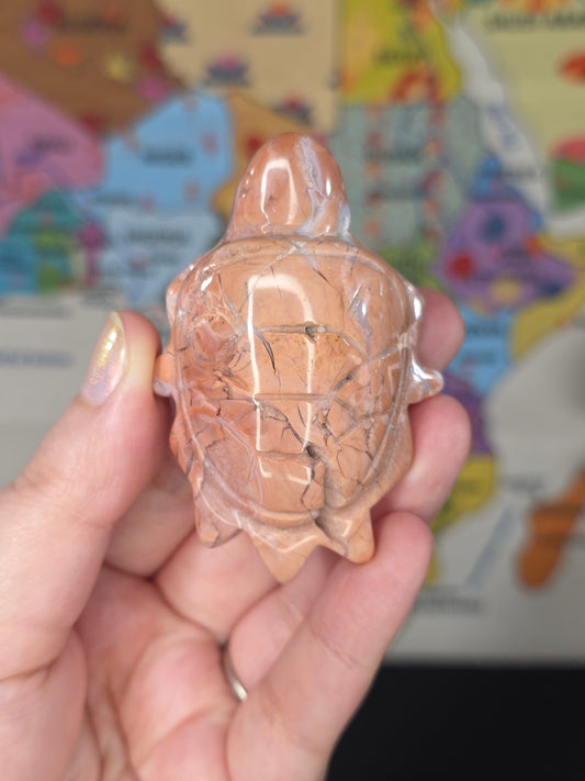 Cotton Candy Agate Turtle Carving