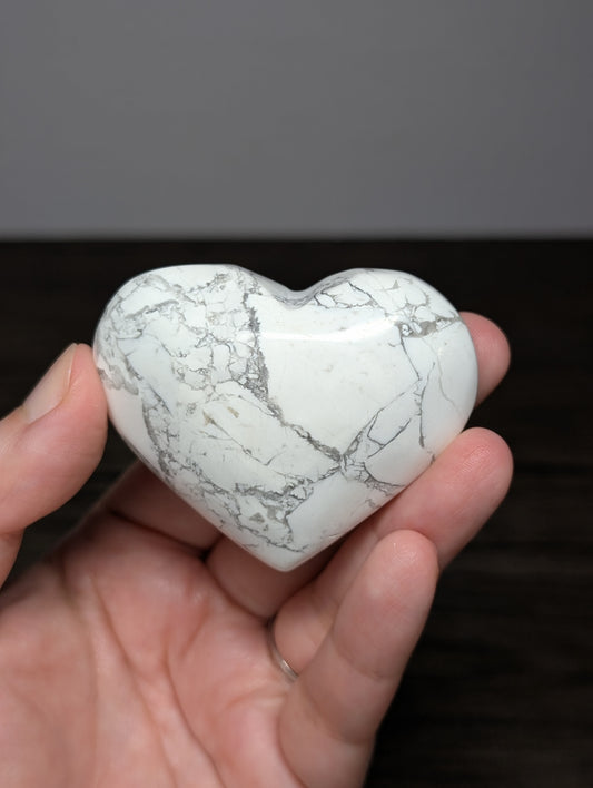 White Howlite Heart Carving