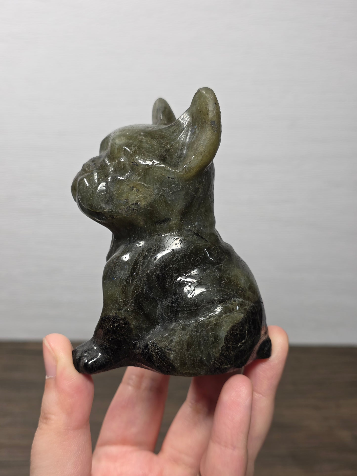 Labradorite Frenchie Carving