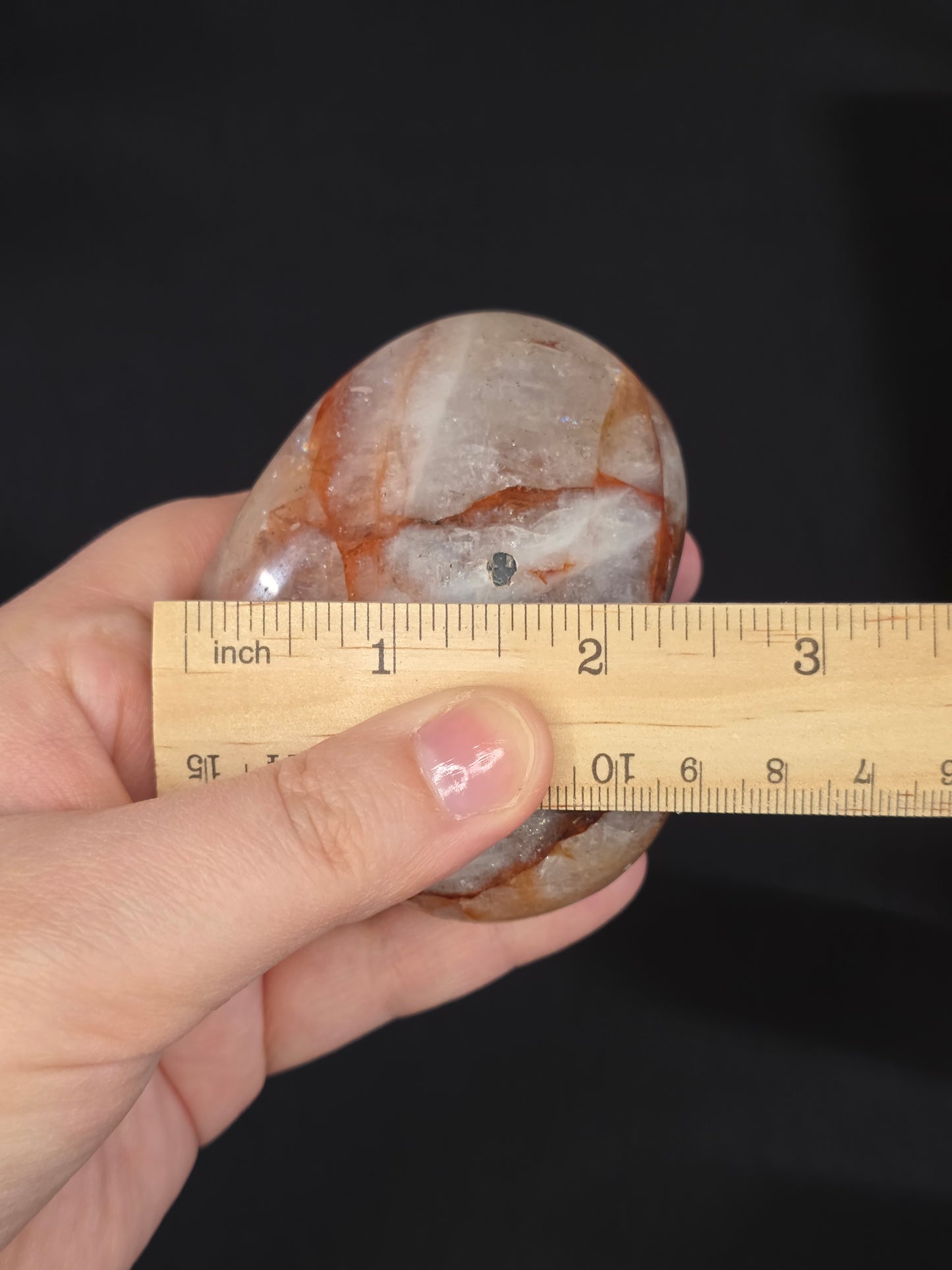 Fire Quartz Heart Carving