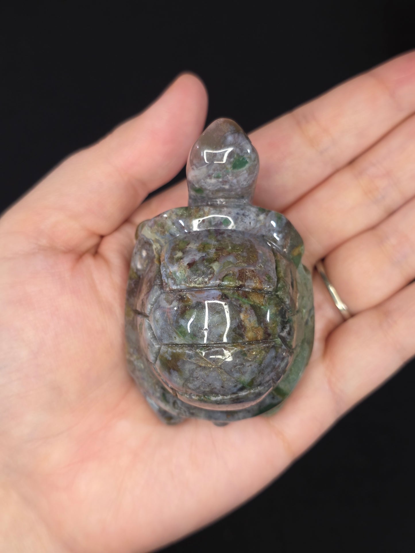 Sea Jasper Turtle Carving
