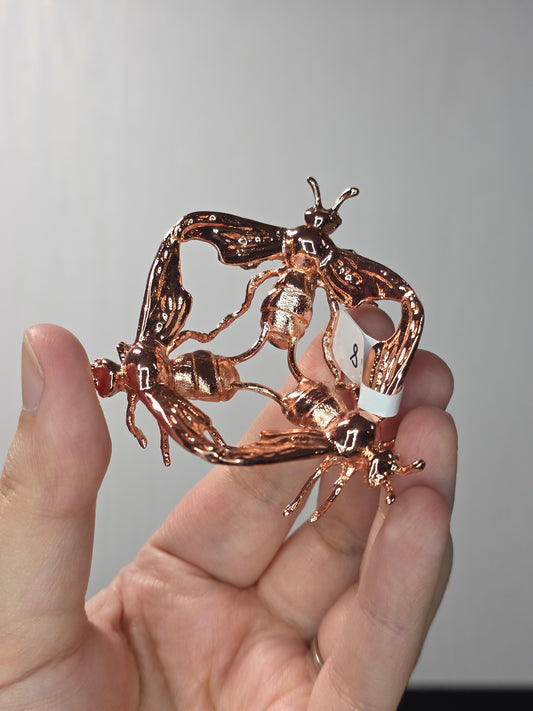 Rose Gold Metal Bee Sphere Stand