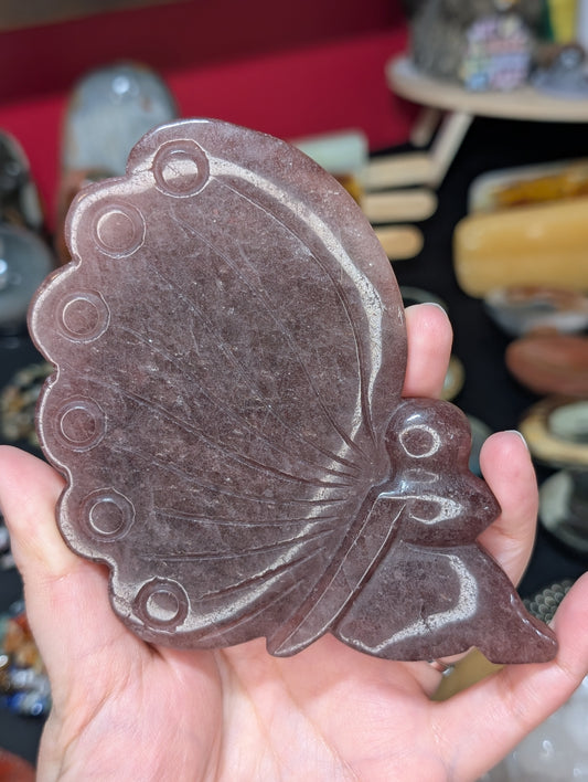 Strawberry Quartz Fairy Carving