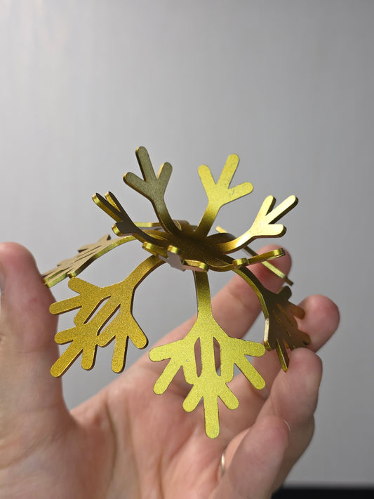 Gold Metal Snowflake Sphere Stand