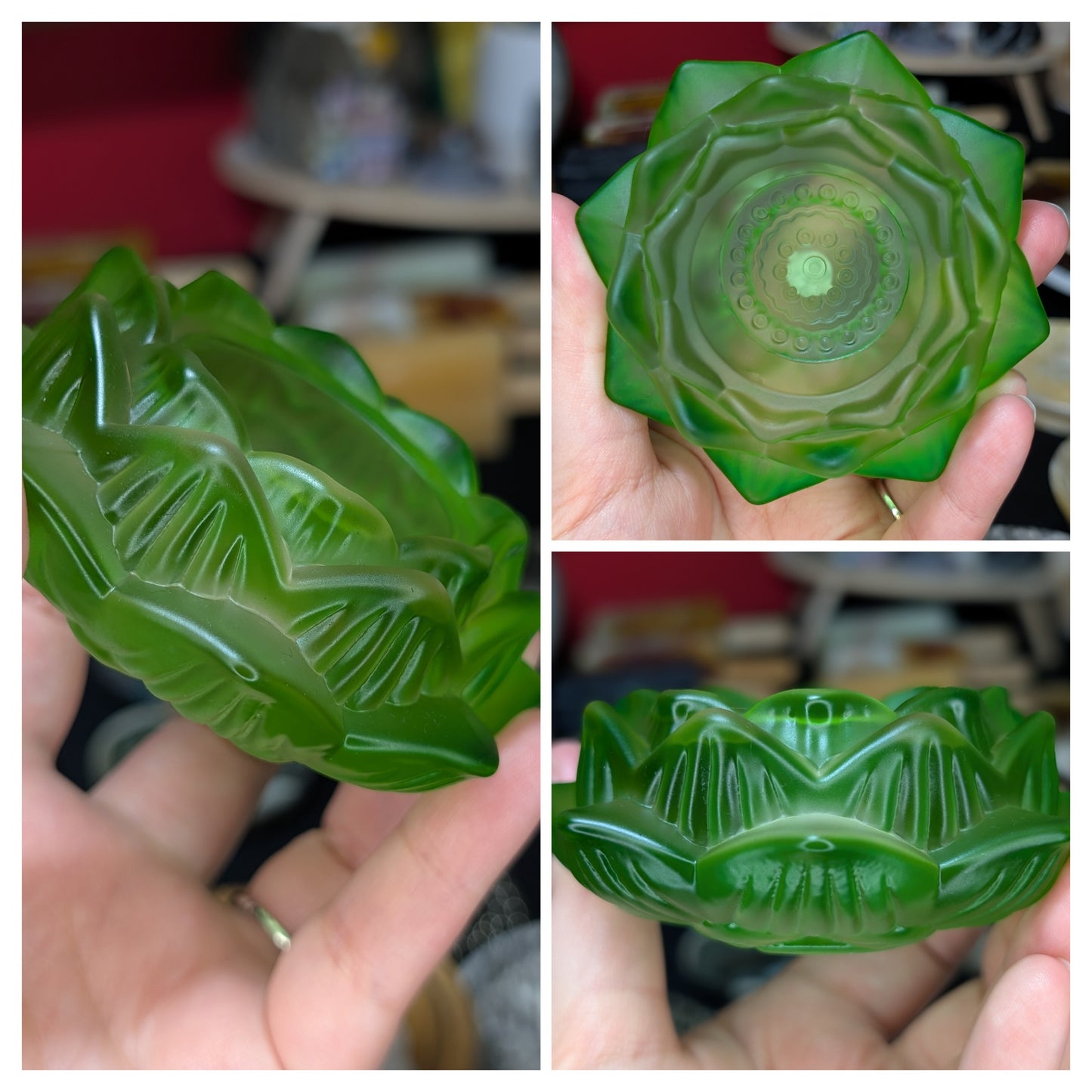 Colored Glass Lotus Tealight Holder or Sphere Holder