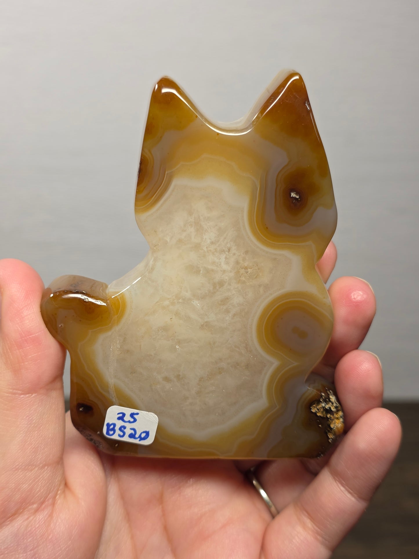 Drury Agate Cat Silhouette Carving