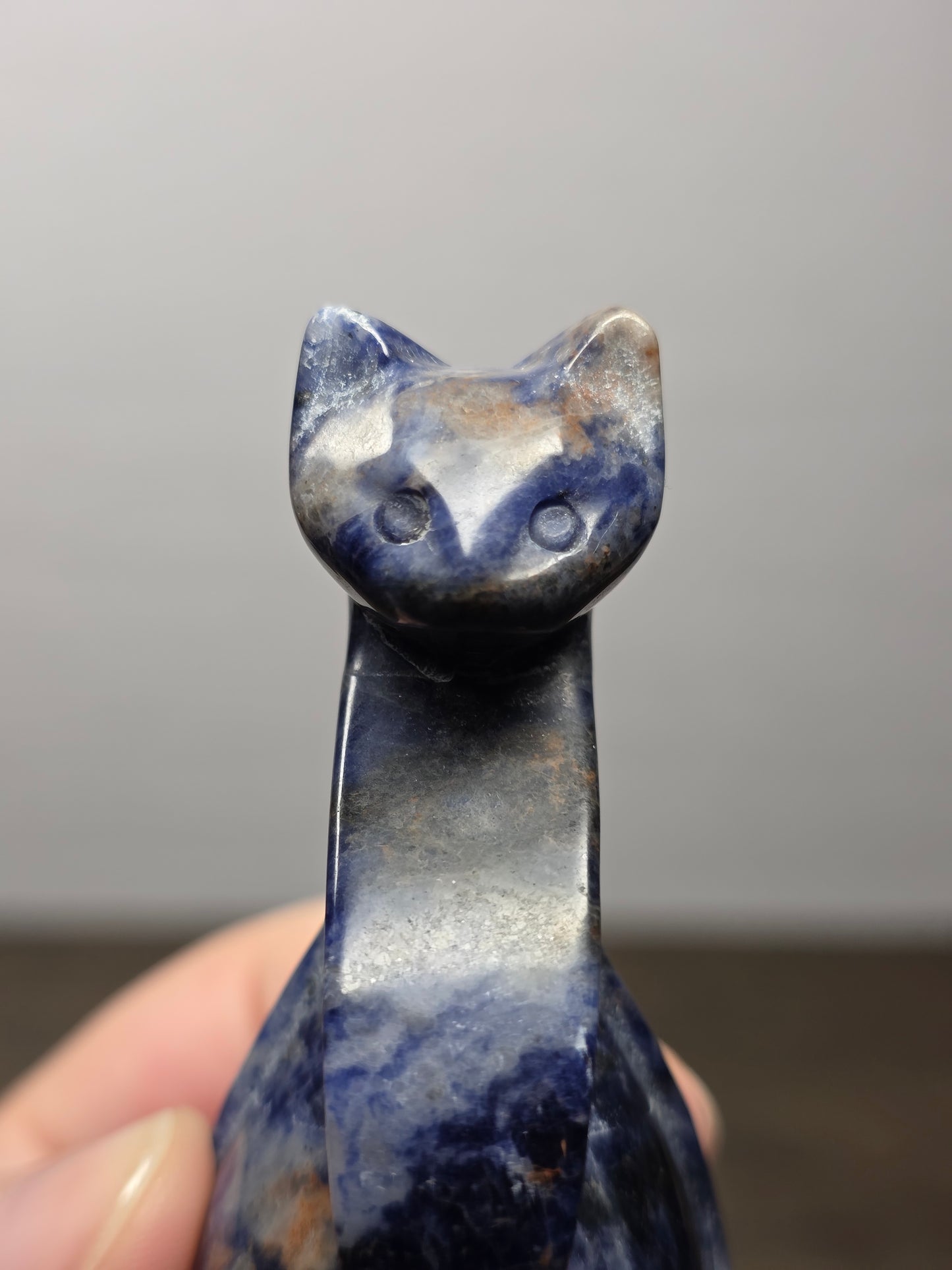 Sodalite Cat Carving