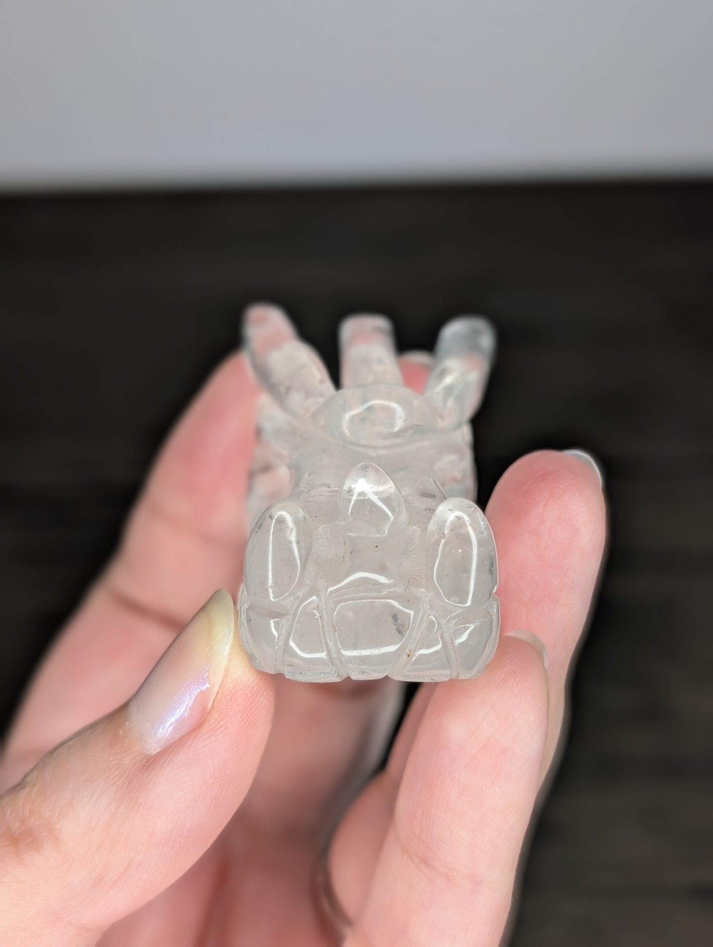 Clear Quartz Dragon Head Carving