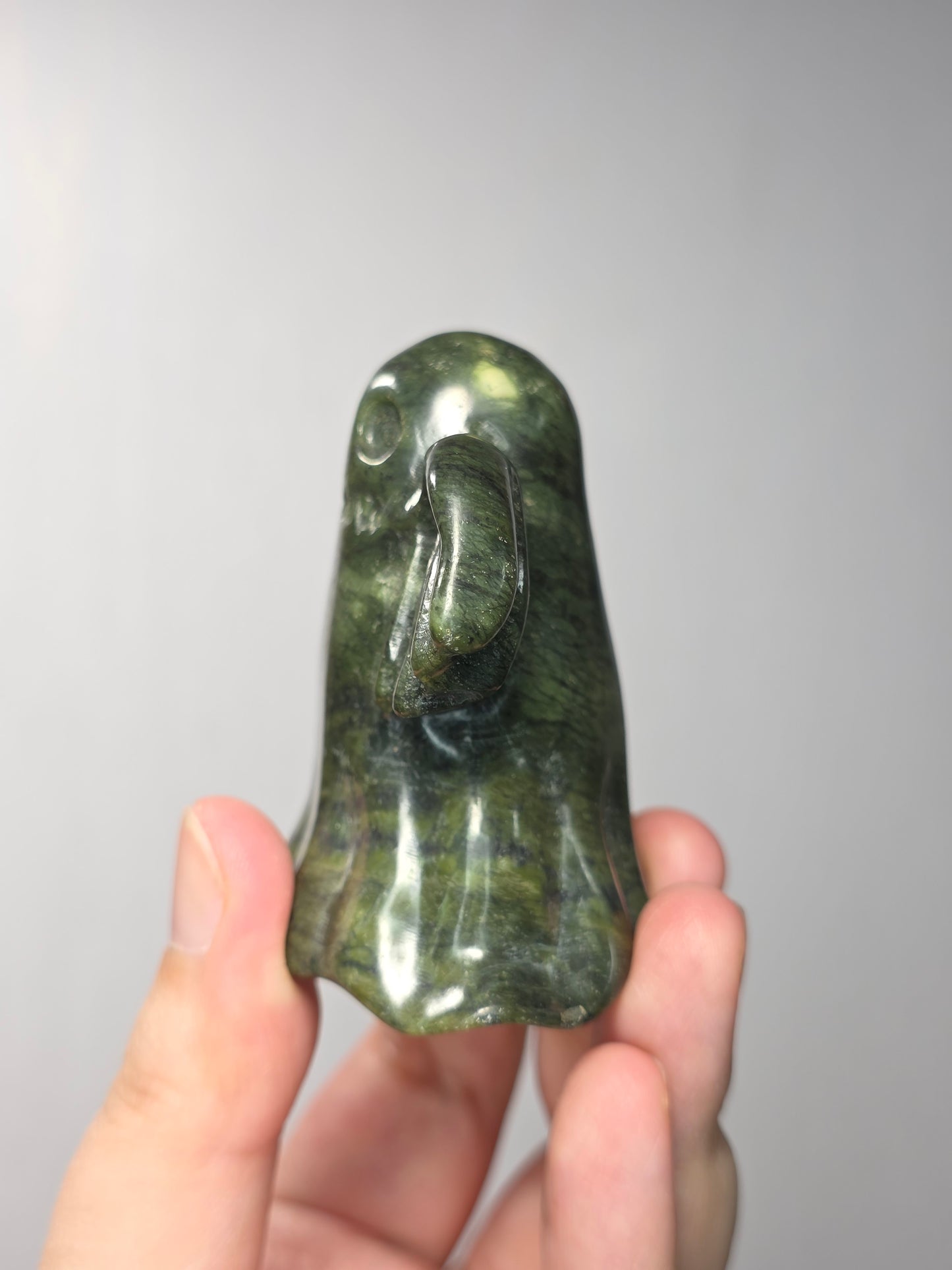 Green Jade Bat Wing Ghost Carving