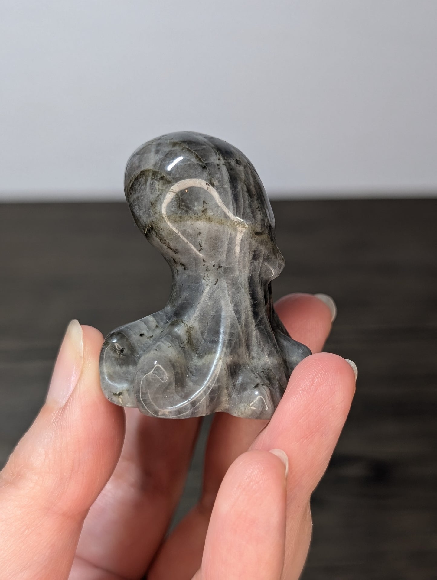 Labradorite Octopus Carving