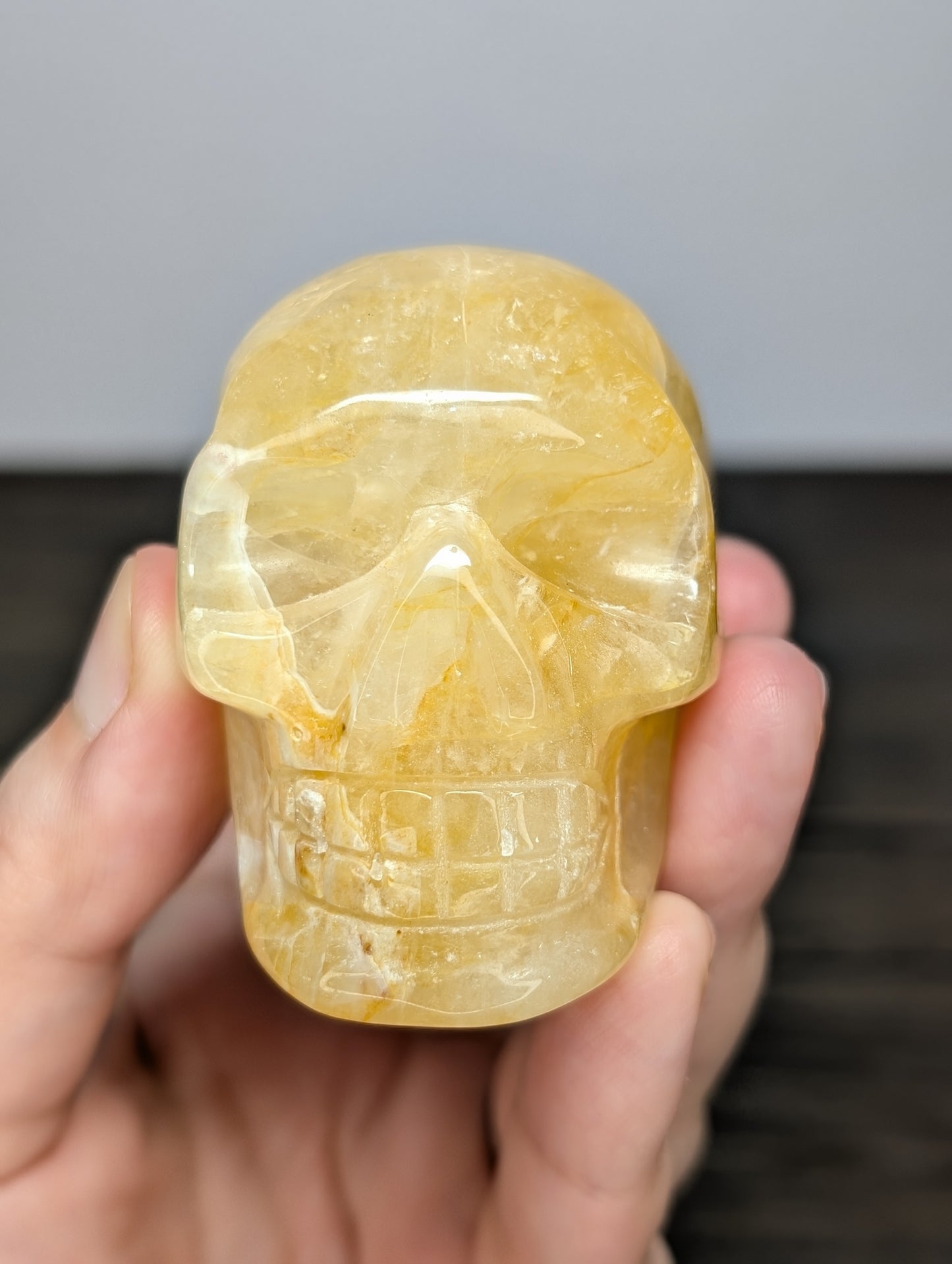Golden Healer Skull Carving