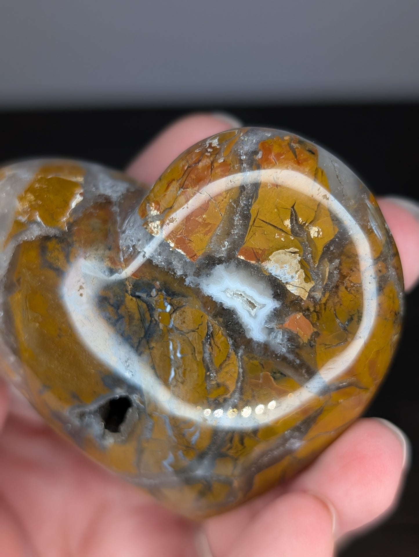 Brecciated Jasper Heart Carving