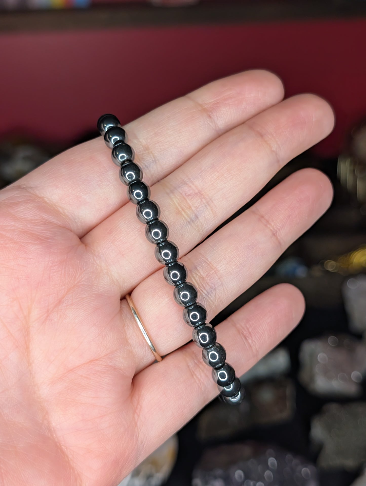 Hematite 6mm Bead Bracelet