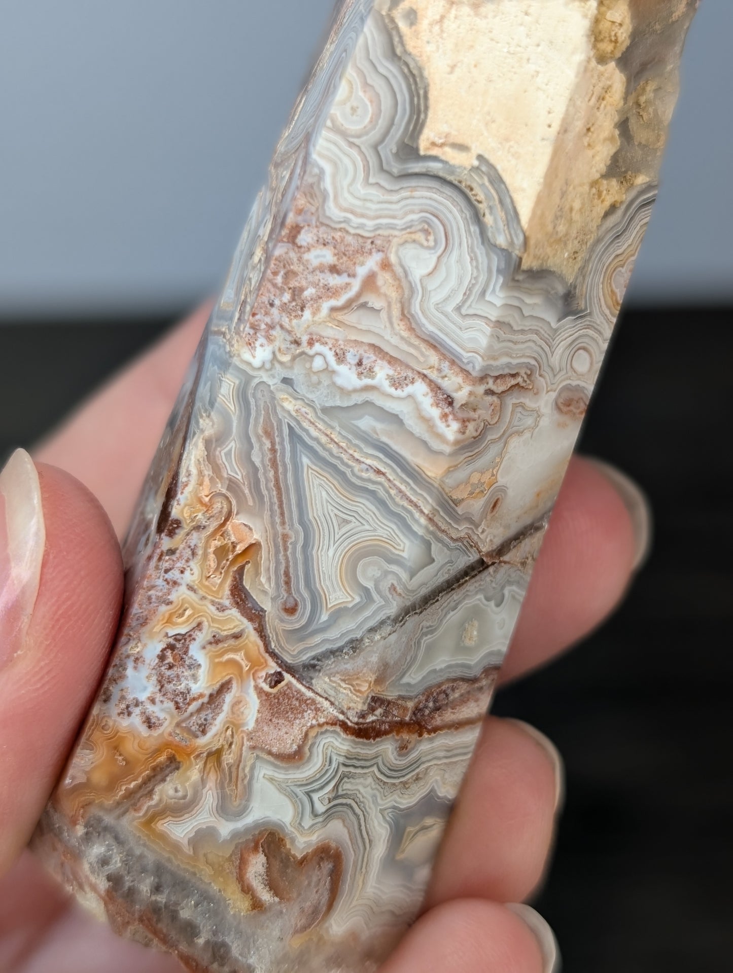 Red Mexican Crazy Lace Agate Tower