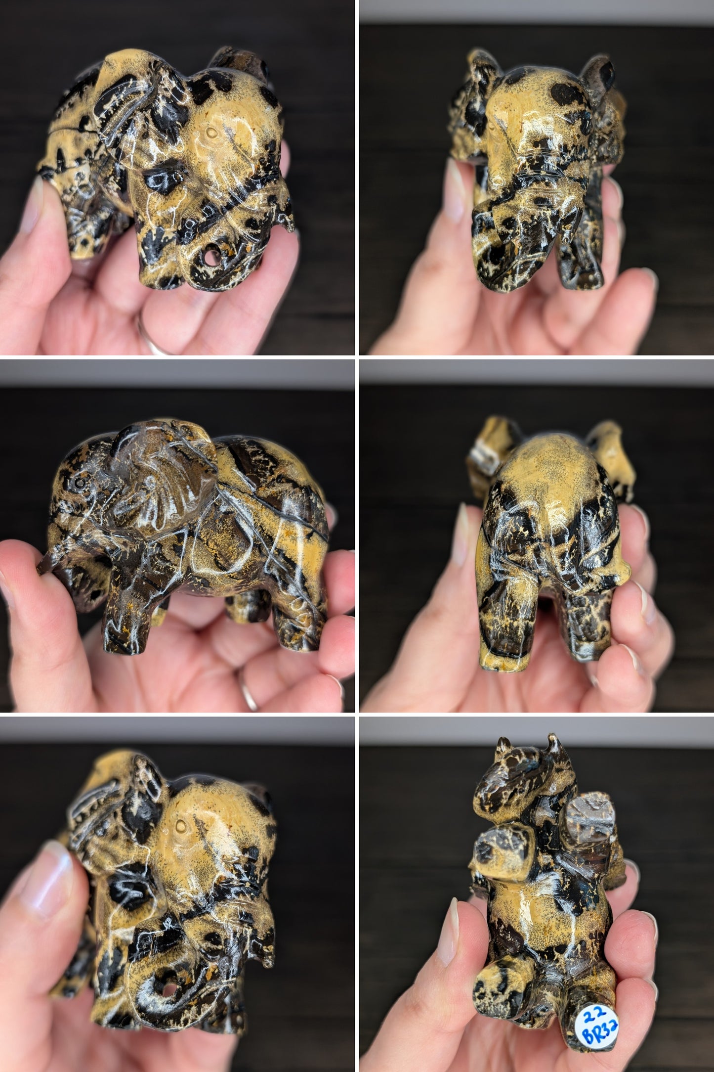 Picture Jasper Elephant Carving