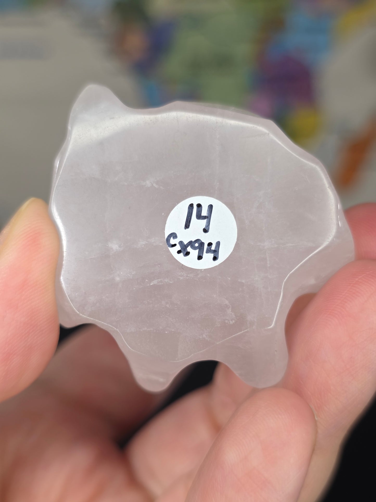 Rose Quartz Pumpkin Ghost Carving