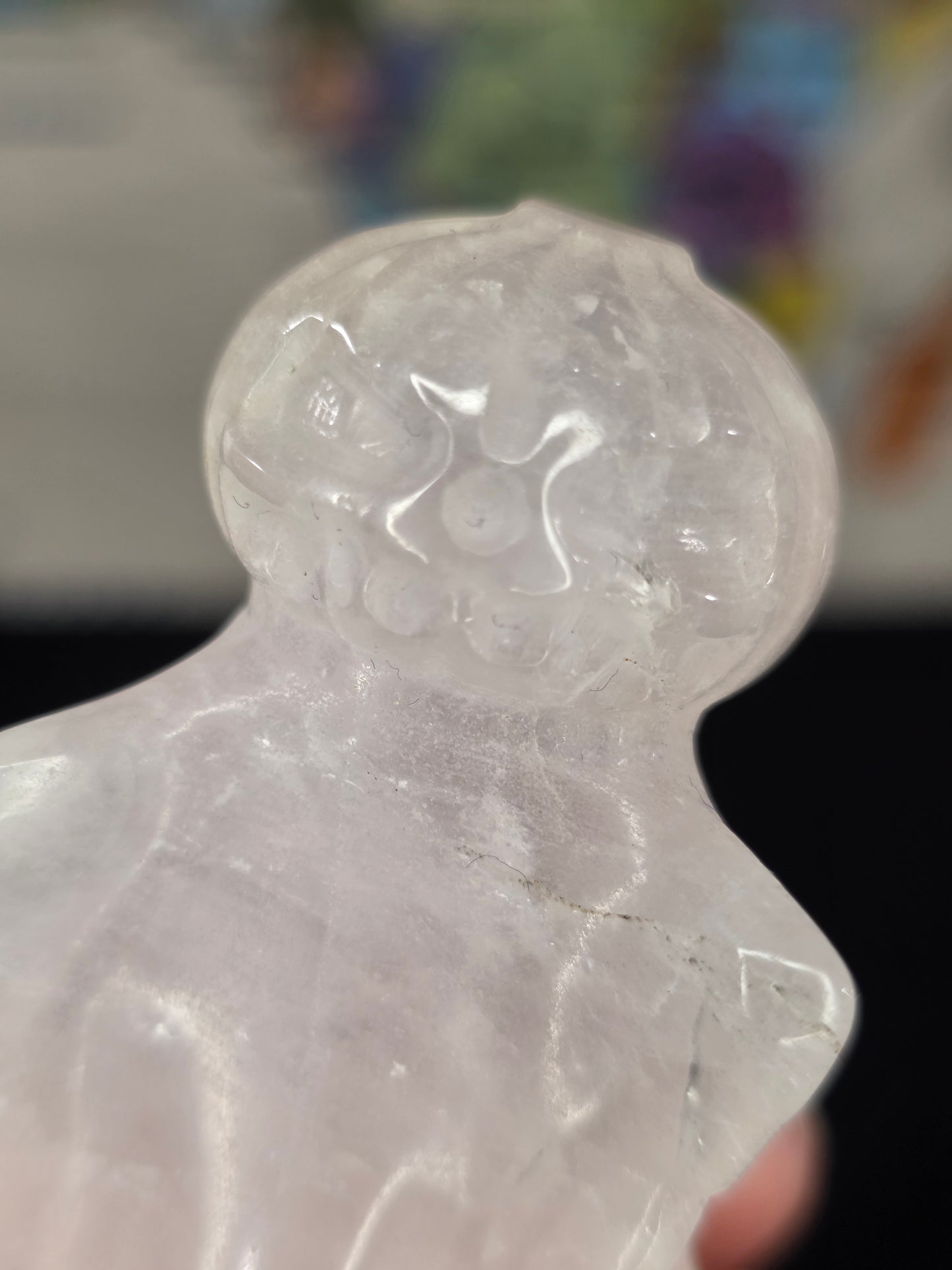 Rose Quartz Pumpkin Ghost Carving