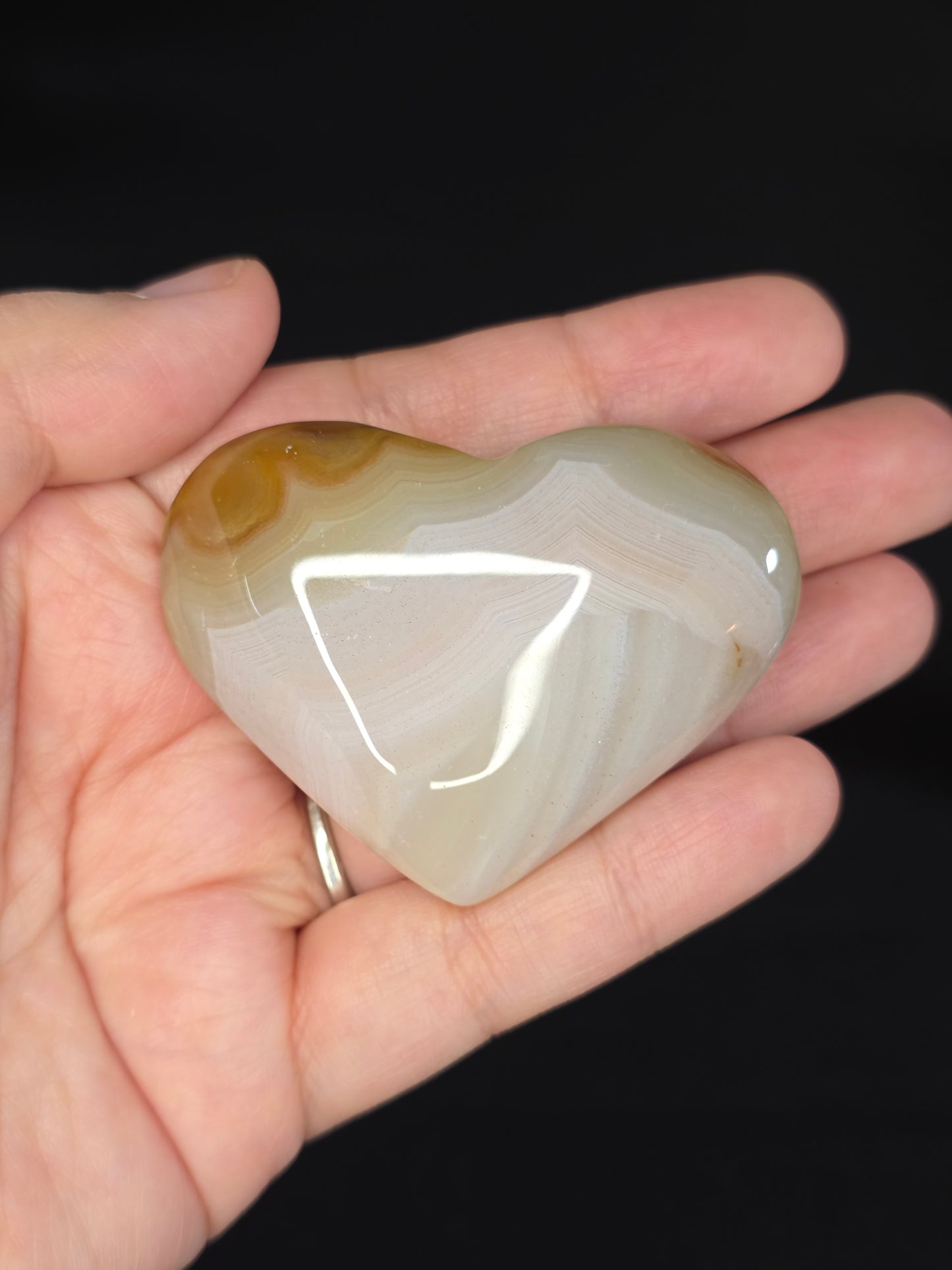 Banded Agate Heart Carving