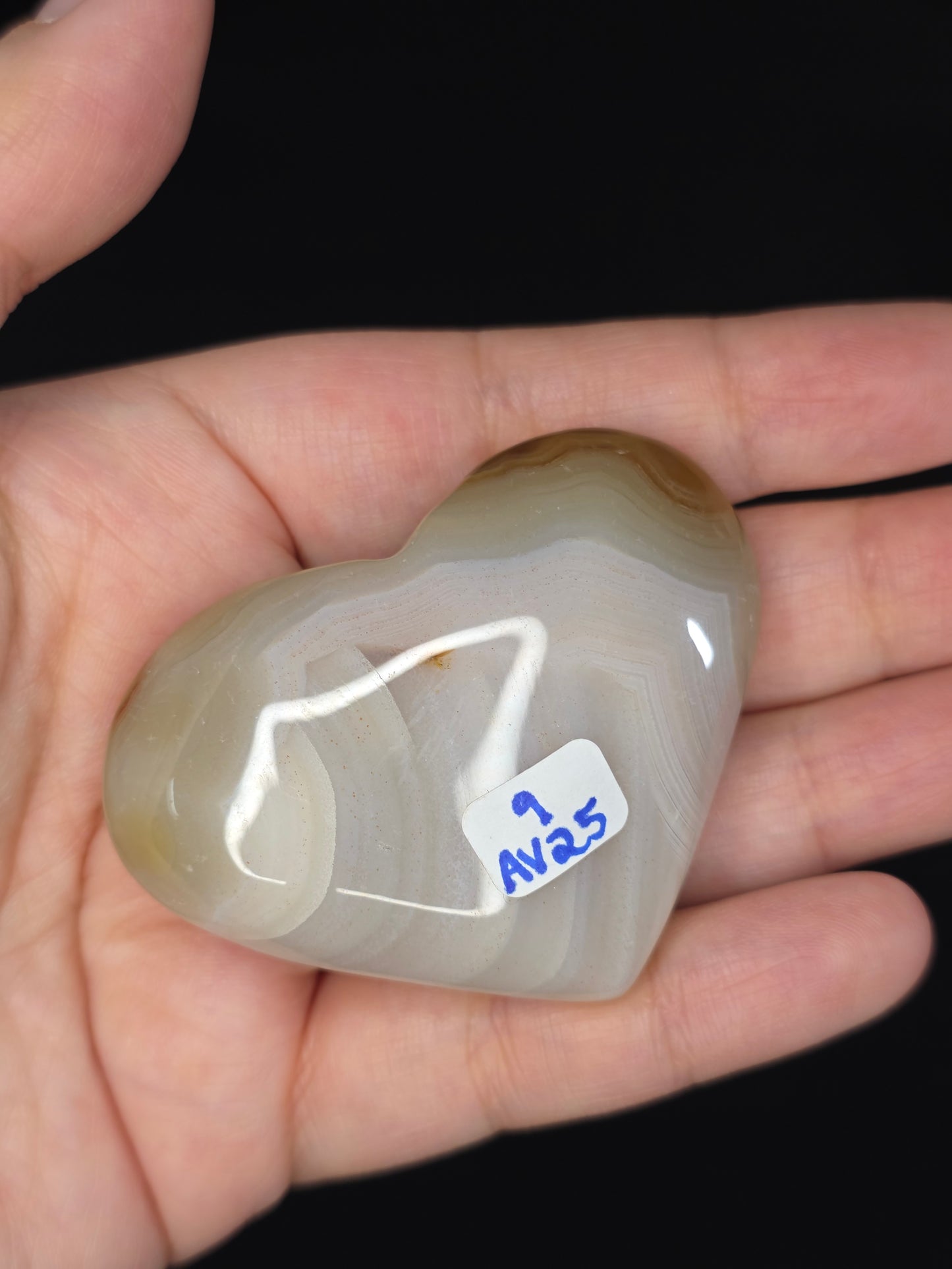 Banded Agate Heart Carving