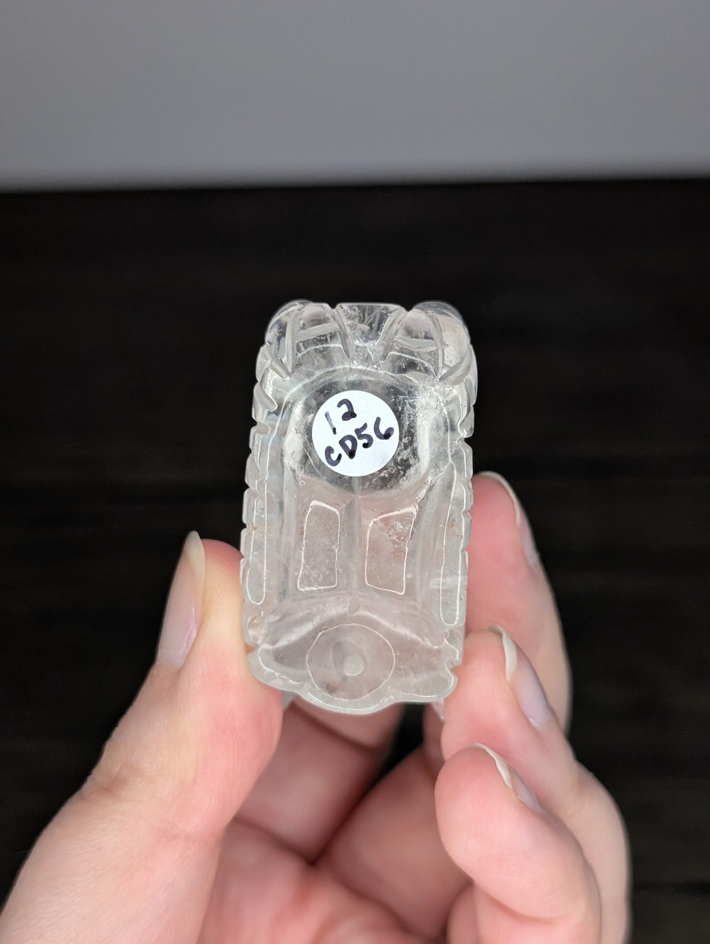 Clear Quartz Dragon Head Carving