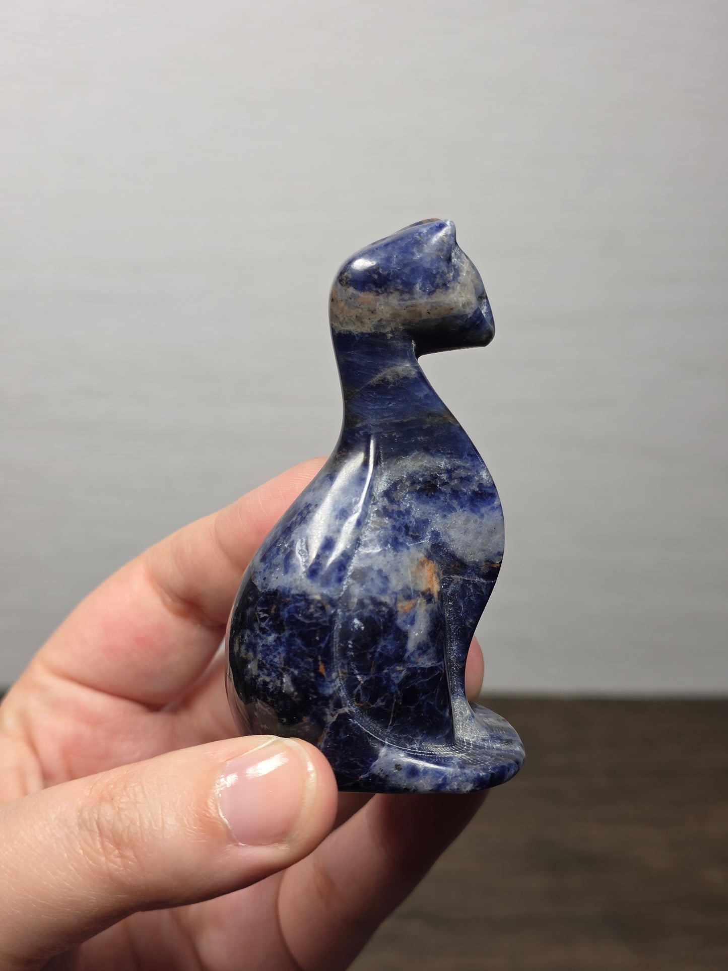 Sodalite Cat Carving