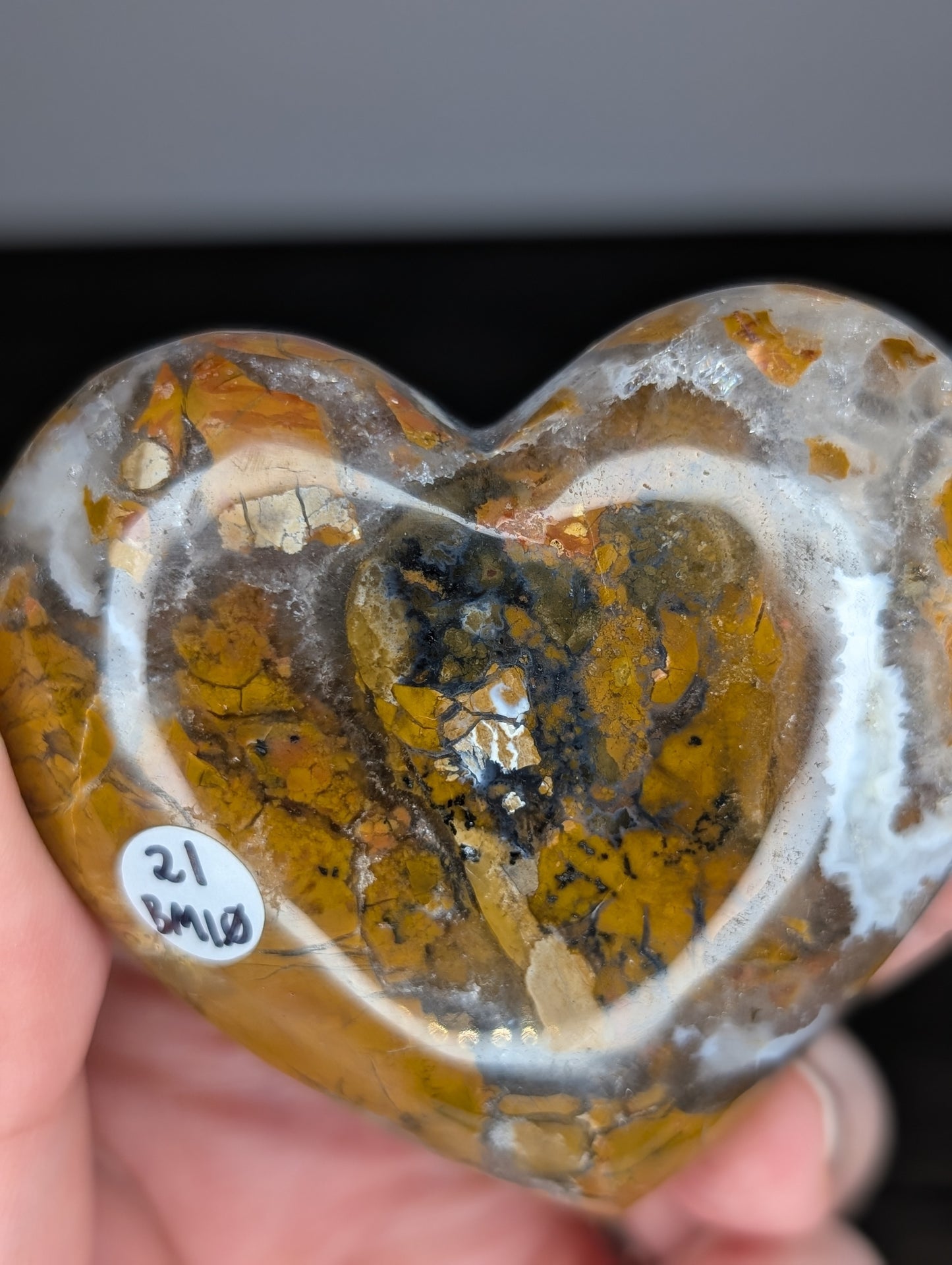 Brecciated Jasper Heart Carving