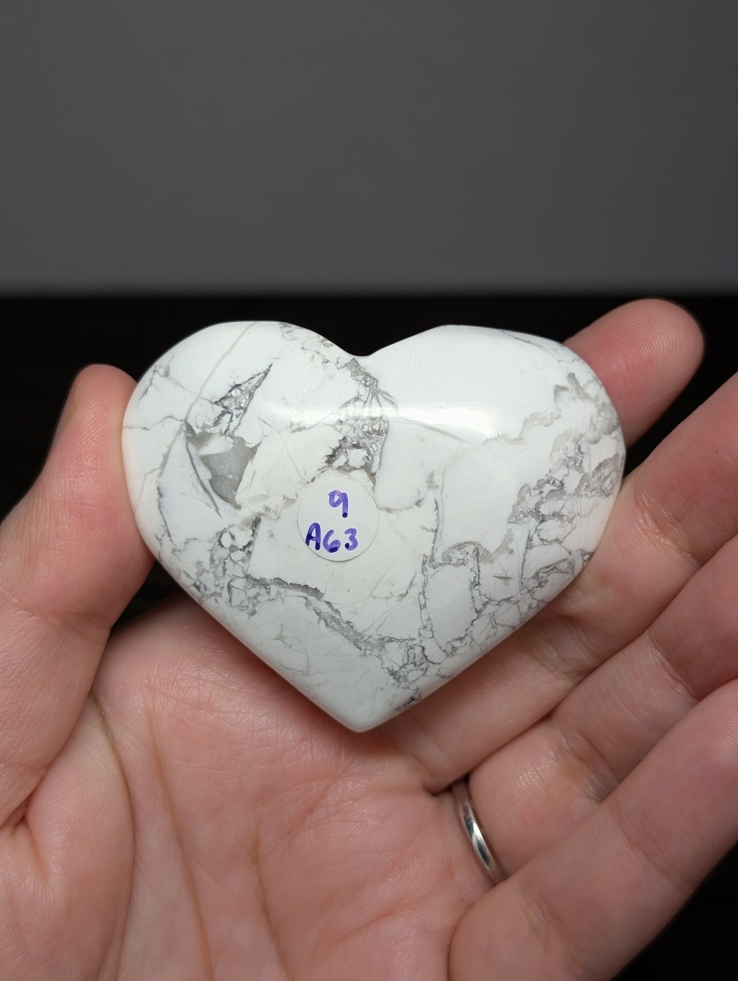 White Howlite Heart Carving