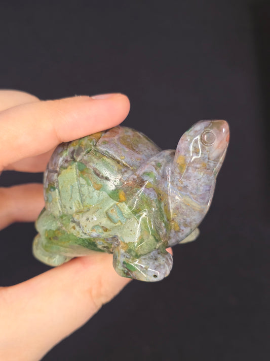 Sea Jasper Turtle Carving