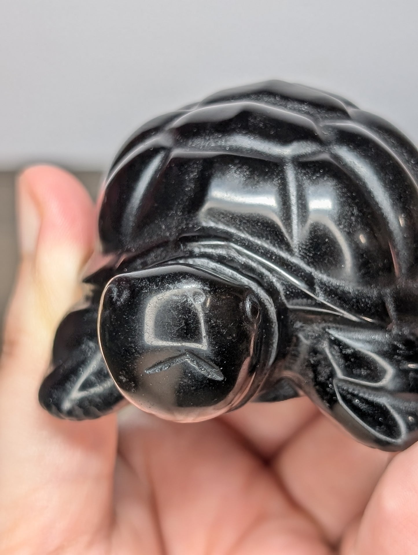 Black Obsidian Turtle Carving