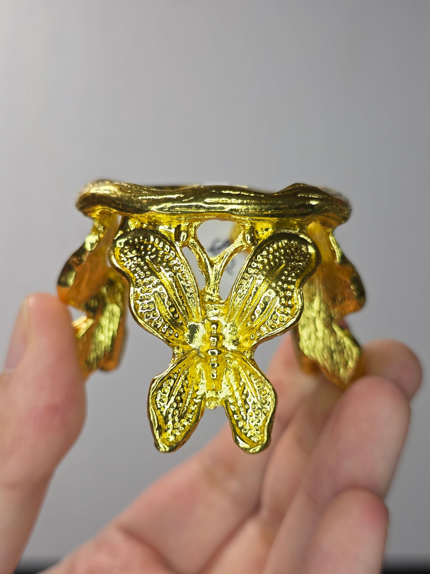 Gold Metal Butterfly Sphere Stand