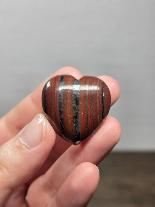 Iron Tigers Eye Heart Carving