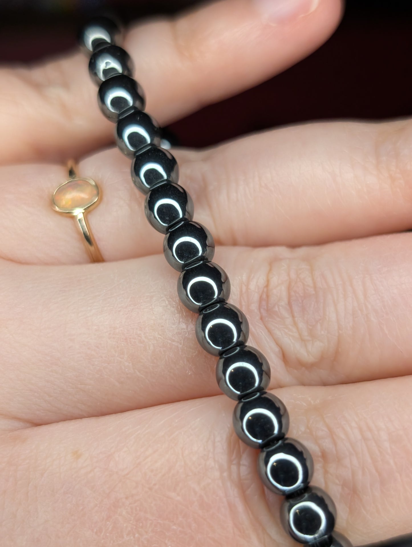Hematite 6mm Bead Bracelet