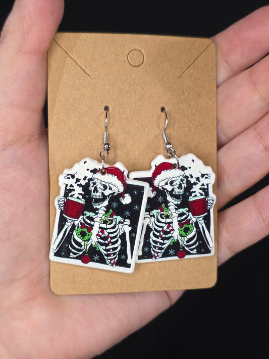 Festive Skeleton Acrylic Earrings