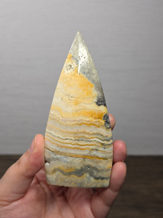 Yellow Crazy Lace Agate Teardrop/Flame Point