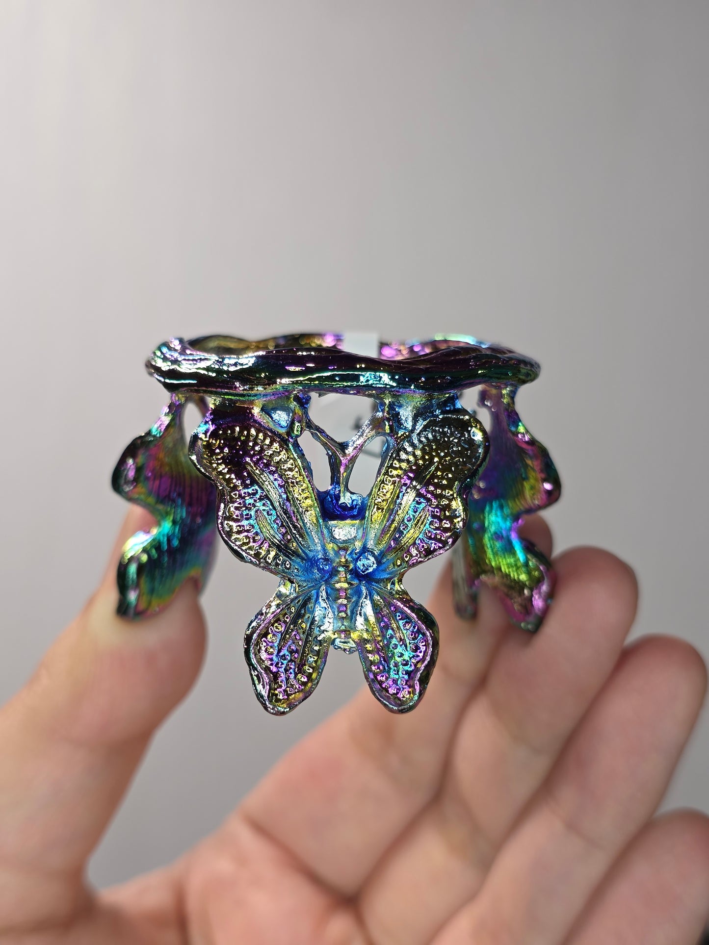 Rainbow Metal Butterfly Sphere Stand