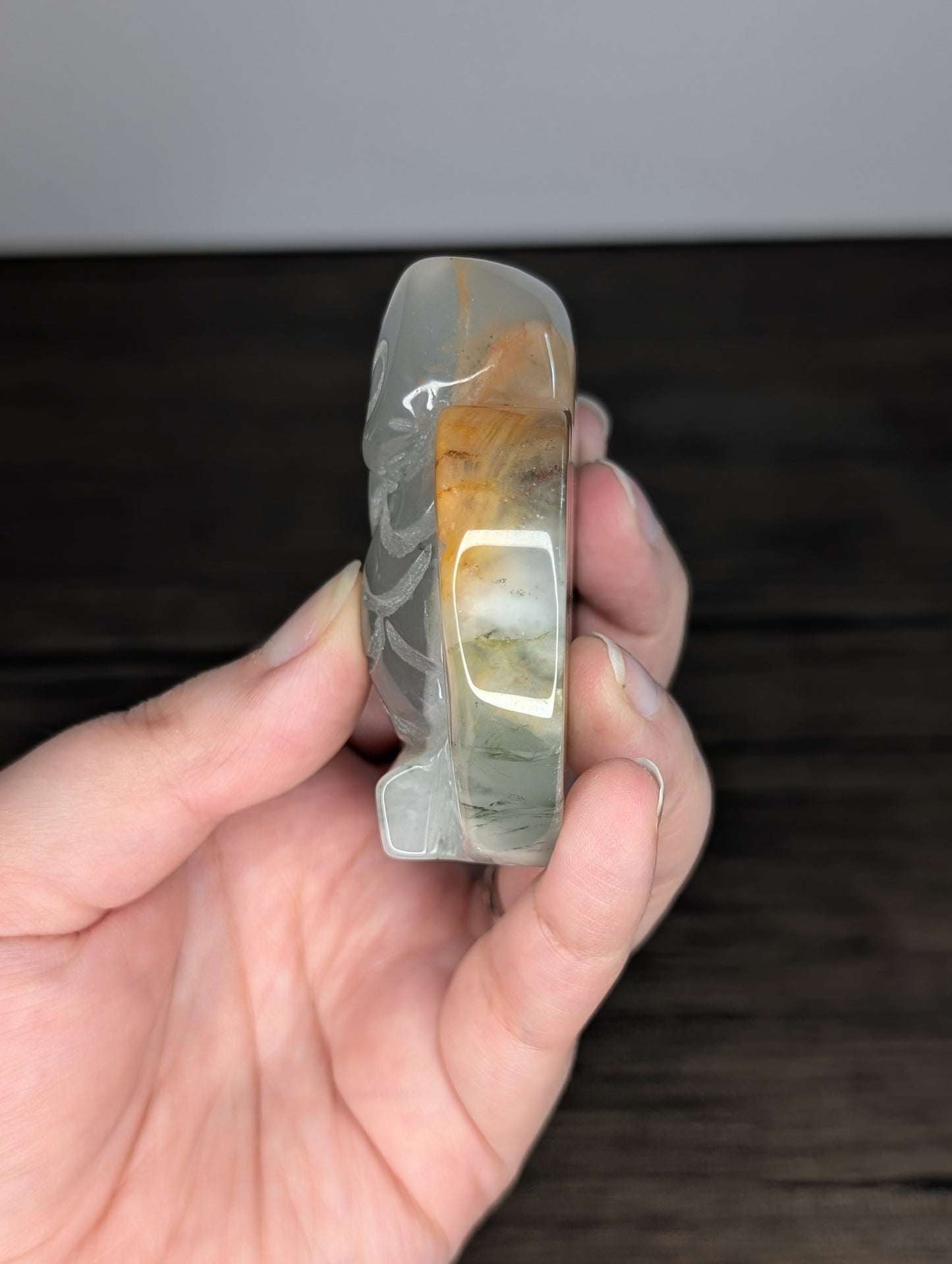 *Slight wobble* African Bloodstone Owl Carving