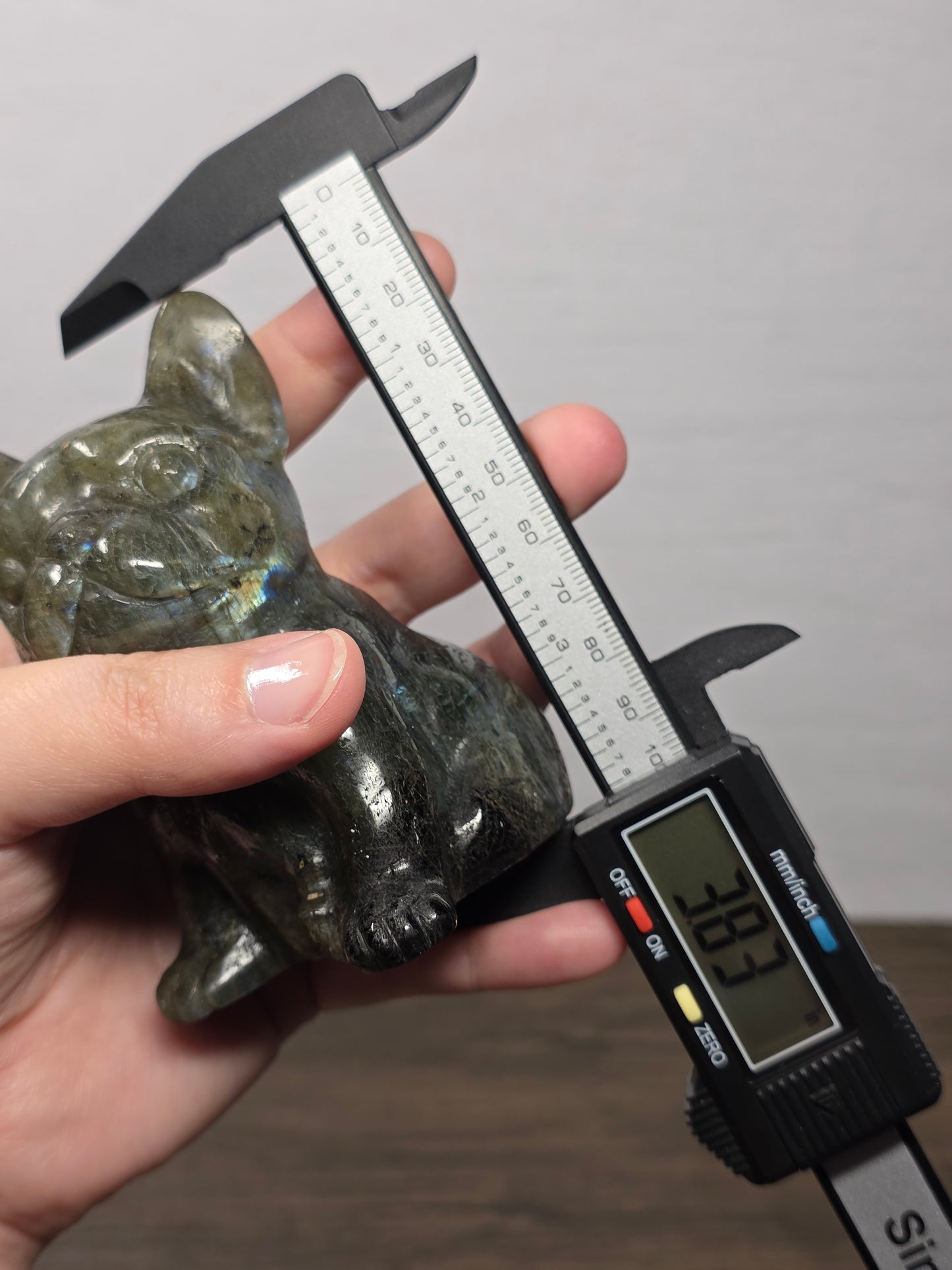 Labradorite Frenchie Carving