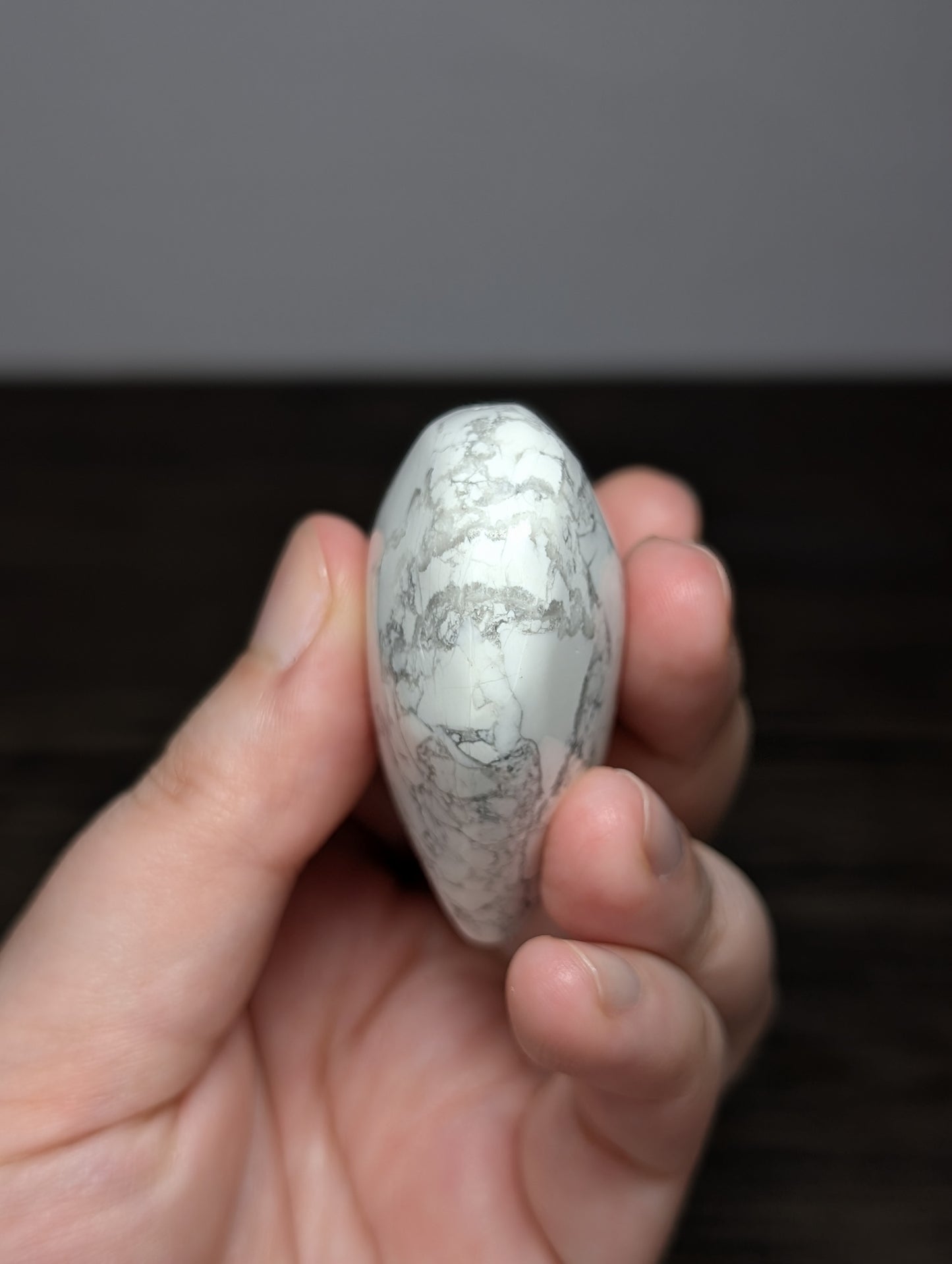 White Howlite Heart Carving