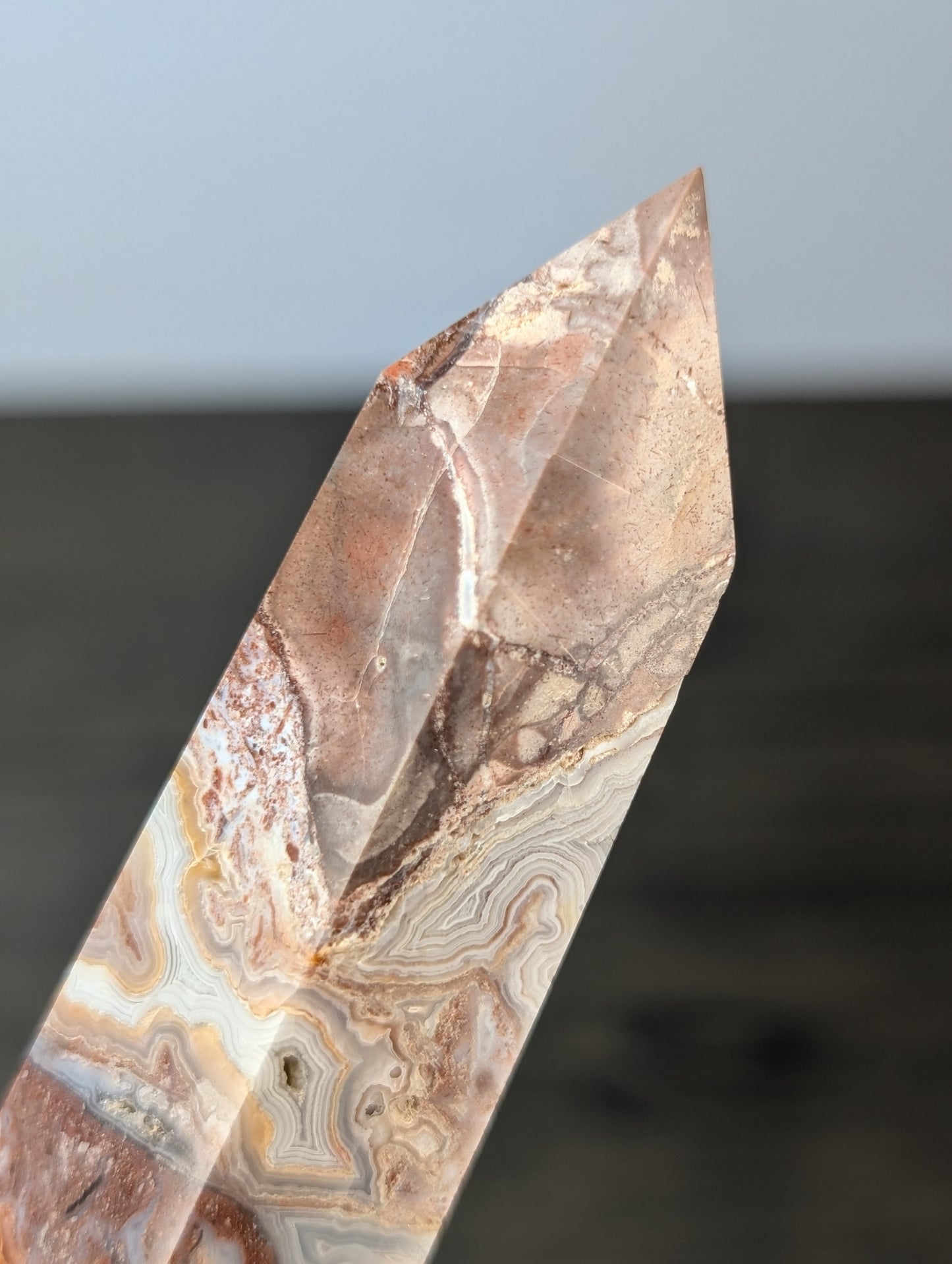 Red Mexican Crazy Lace Agate Tower