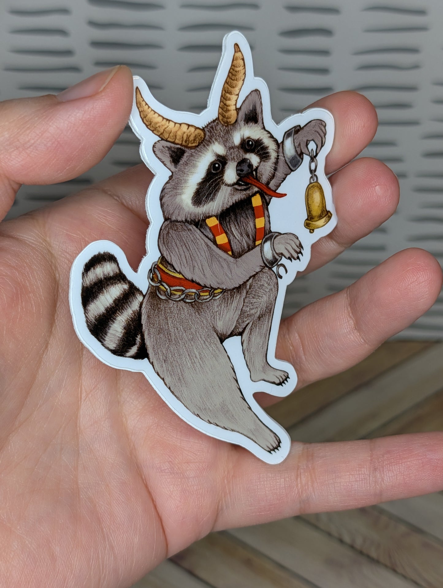 Krampus Raccoon Sticker